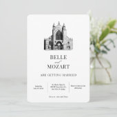 教会の聖堂ミニマル結婚リスト 招待状 (スタンド正面)