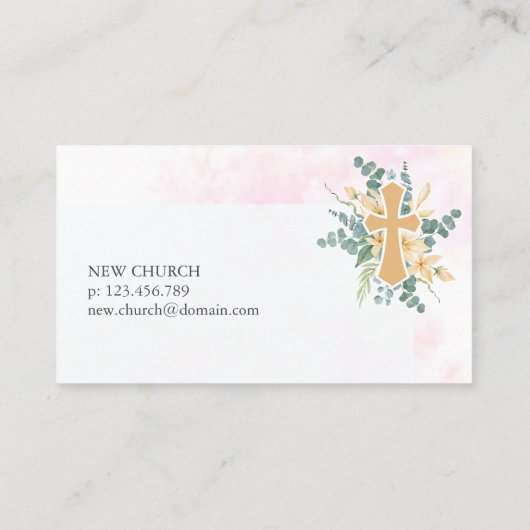 教会の花の十字架 名刺 (裏面)