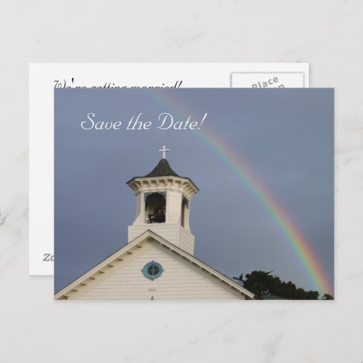 教会の虹の日付を保存 案内ポストカード (正面/裏面)