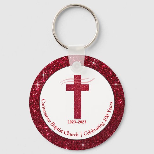 教会の記念日のお土産パーティーがブルゴーニュを応援 キーホルダー (正面)