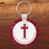 教会の記念日のお土産パーティーがブルゴーニュを応援 キーホルダー (正面)