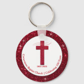 教会の記念日のお土産パーティーがブルゴーニュを応援 キーホルダー (裏面)