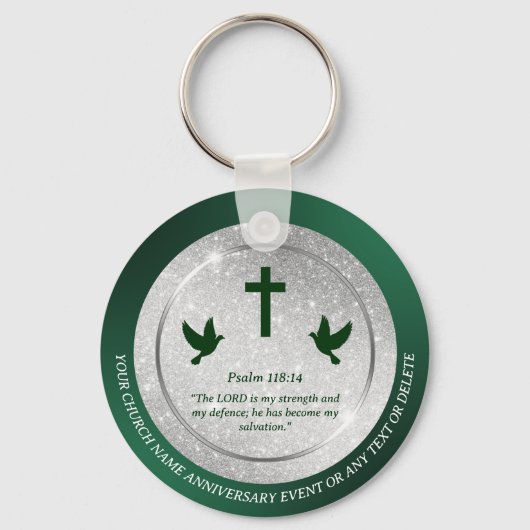 教会の記念日の牧師ギフトカスタム聖書の聖句 キーホルダー (正面)