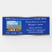 教会の記念日バナー、写真、文字、色 横断幕 (横)