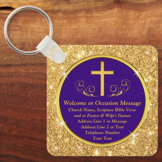 教会の訪問者のための安価なカスタマイズ贈り物 キーホルダー (正面)