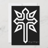 教会の鐘塔 Save the Date 招待状 黒 (裏面)