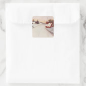 教会の雪の冬 スクエアシール (バッグ)