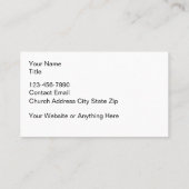 教会の風光明媚な信仰に基づく名刺 名刺 (裏面)