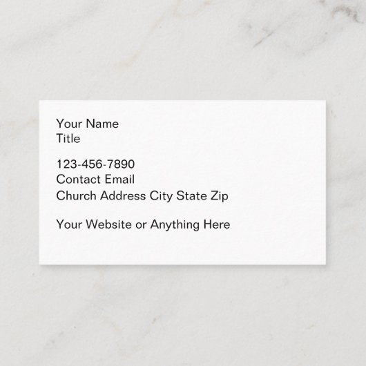 教会の風光明媚な信仰に基づく名刺 名刺 (裏面)