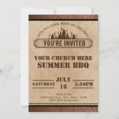 教会のBBQ招待状 夏のバーベキュー パーティー 料理持ち寄り 招待状 (正面)