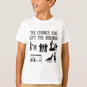 教会は建物を去りました Tシャツ