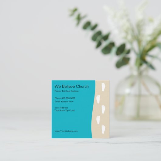 教会は提示カードを信じます スクエア名刺 (スタンド正面)
