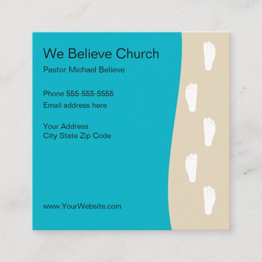 教会は提示カードを信じます スクエア名刺 (正面)