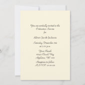 教会への叙階招待状 招待状 (裏面)