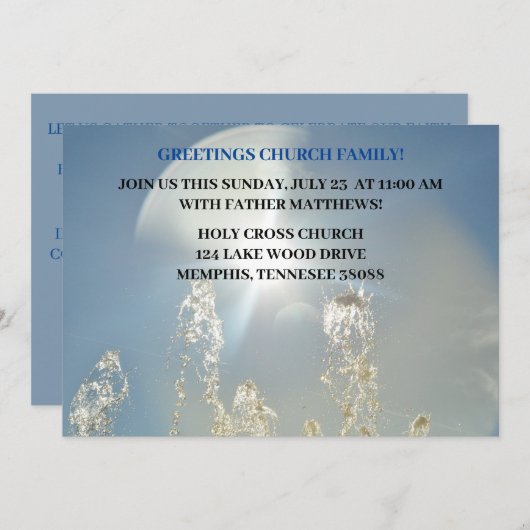 教会への招待を教区新参者 案内状 (正面/裏面)