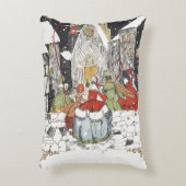 教会へビクトリアン行くヴィンテージクリスマス アクセントクッション (正面(垂直))