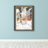 教会へビクトリアン行くヴィンテージクリスマス キャンバスプリント (インサイチュ (ウッドフロア))