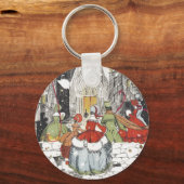 教会へビクトリアン行くヴィンテージクリスマス キーホルダー (正面)