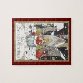 教会へビクトリアン行くヴィンテージクリスマス ジグソーパズル (横)