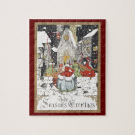教会へビクトリアン行くヴィンテージクリスマス ジグソーパズル