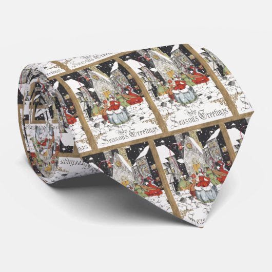 教会へビクトリアン行くヴィンテージクリスマス ネクタイ (ロール)