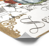 教会へビクトリアン行くヴィンテージクリスマス ポスター (角)