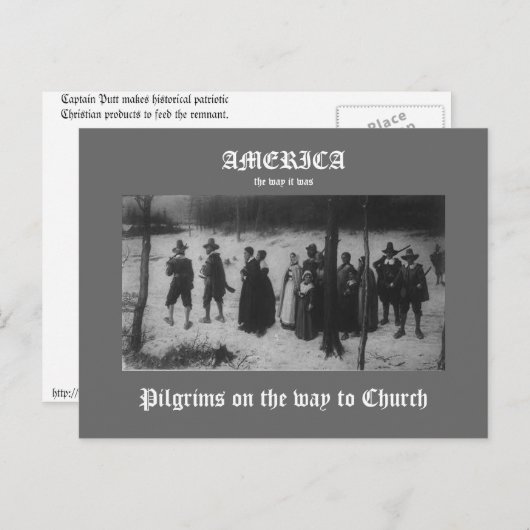 教会へ行く巡礼者 ポストカード (正面/裏面)