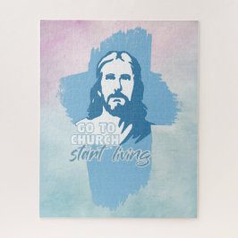 教会へ行け…!イエス・キリスト。キリスト教説教者 ジグソーパズル
