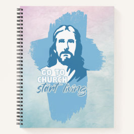 教会へ行け…!イエス・キリスト。キリスト教説教者 ノートブック