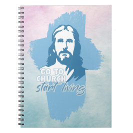 教会へ行け…!イエス・キリスト。キリスト教説教者 ノートブック