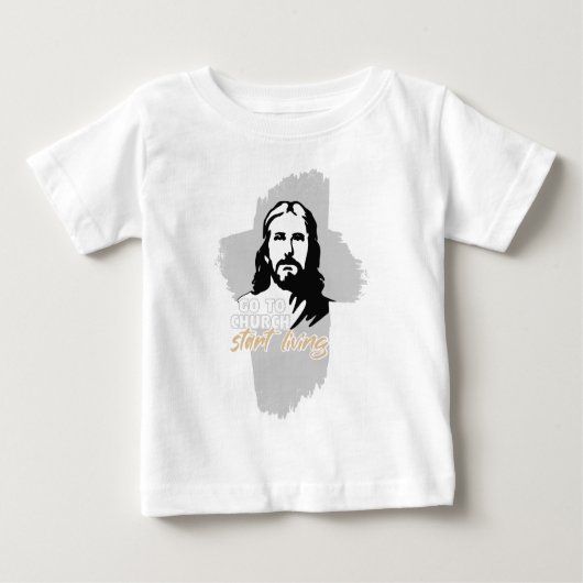 教会へ行け…!イエス・キリスト。キリスト教説教者 ベビーTシャツ (正面)