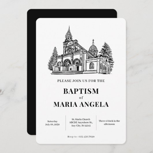 教会アート ミニマル 招待状 (正面/裏面)