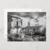 教会イタリアン |都市崩壊 |白黒 ポストカード (正面/裏面)