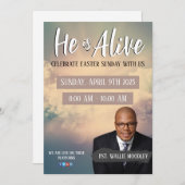 教会イースターサンデーサービスフライヤー 招待状 (正面/裏面)