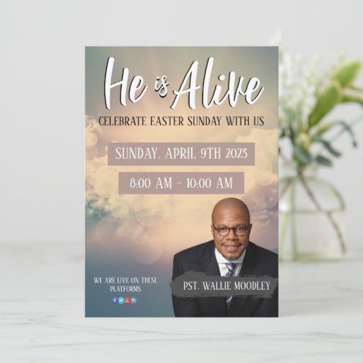 教会イースターサンデーサービスフライヤー 招待状 (スタンド正面)