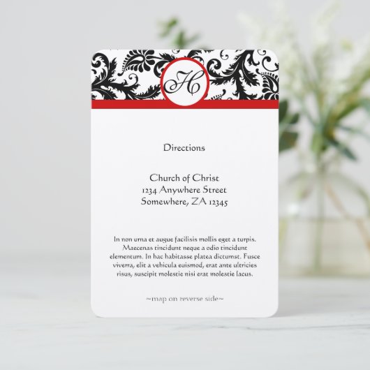 教会ウェディングレセプションディレクションカード エンクロージャーカード (スタンド正面)
