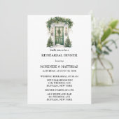 教会エレガントのドアのシーンのリハーサルディナー 招待状 (スタンド正面)