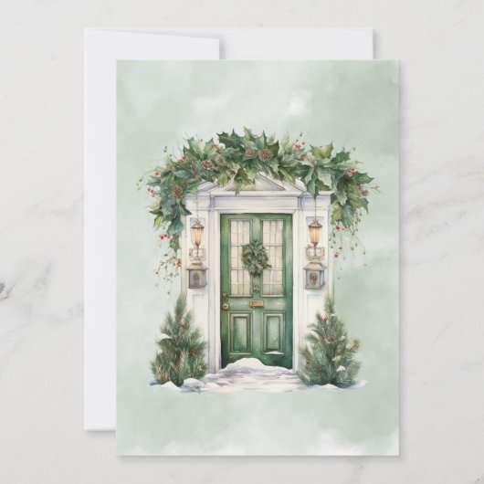 教会エレガントのドアのシーンのリハーサルディナー 招待状 (裏面)