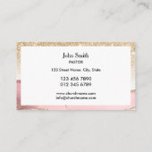 教会エレガント牧師デアコンビショップ金ゴールドクロス 名刺 (裏面)
