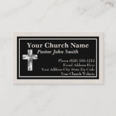 教会エレガント牧師ブラックリネンの名刺 名刺 (正面)