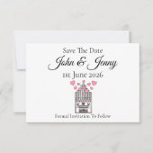 教会オルガン奏者 結婚式 Save The Date (正面)