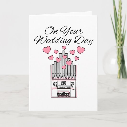 教会オルガン ウェディングカード オルガニスト ミュージシャン サンキューカード (正面)