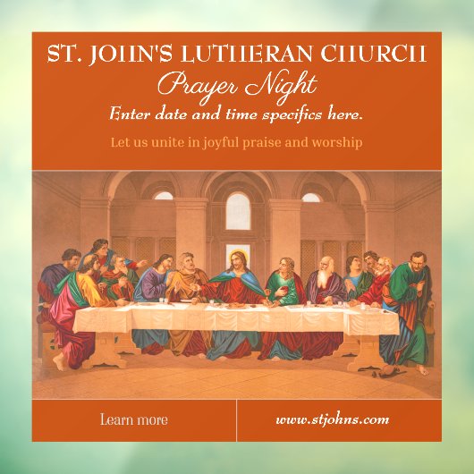 教会カスタマイズの祈りの言葉ナイトザ・ラスト夕食会 ウィンドウサイン (シート3)