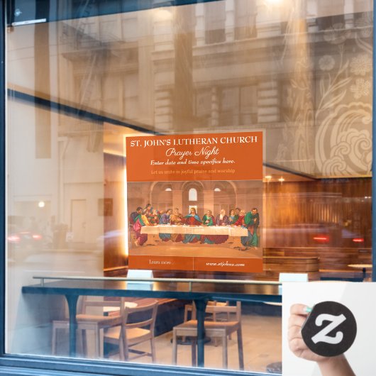 教会カスタマイズの祈りの言葉ナイトザ・ラスト夕食会 ウィンドウサイン (カフェ窓)