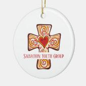 教会カスタムの若者のためのハートとクロスキープサク セラミックオーナメント (左)