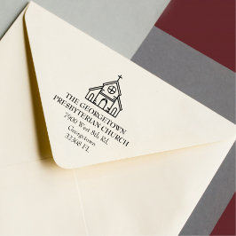 教会カスタムエレガント差出人住所 ラバースタンプ