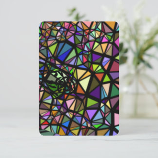 教会カラフルのステンドグラス色 サンキューカード