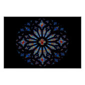 教会カラフルのステンドグラス ポスター (正面)