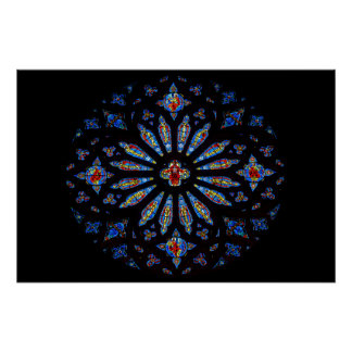 教会カラフルのステンドグラス ポスター