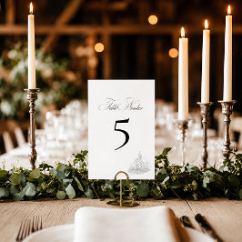教会カリグラフィーテーブルナンバーカード テーブルナンバー